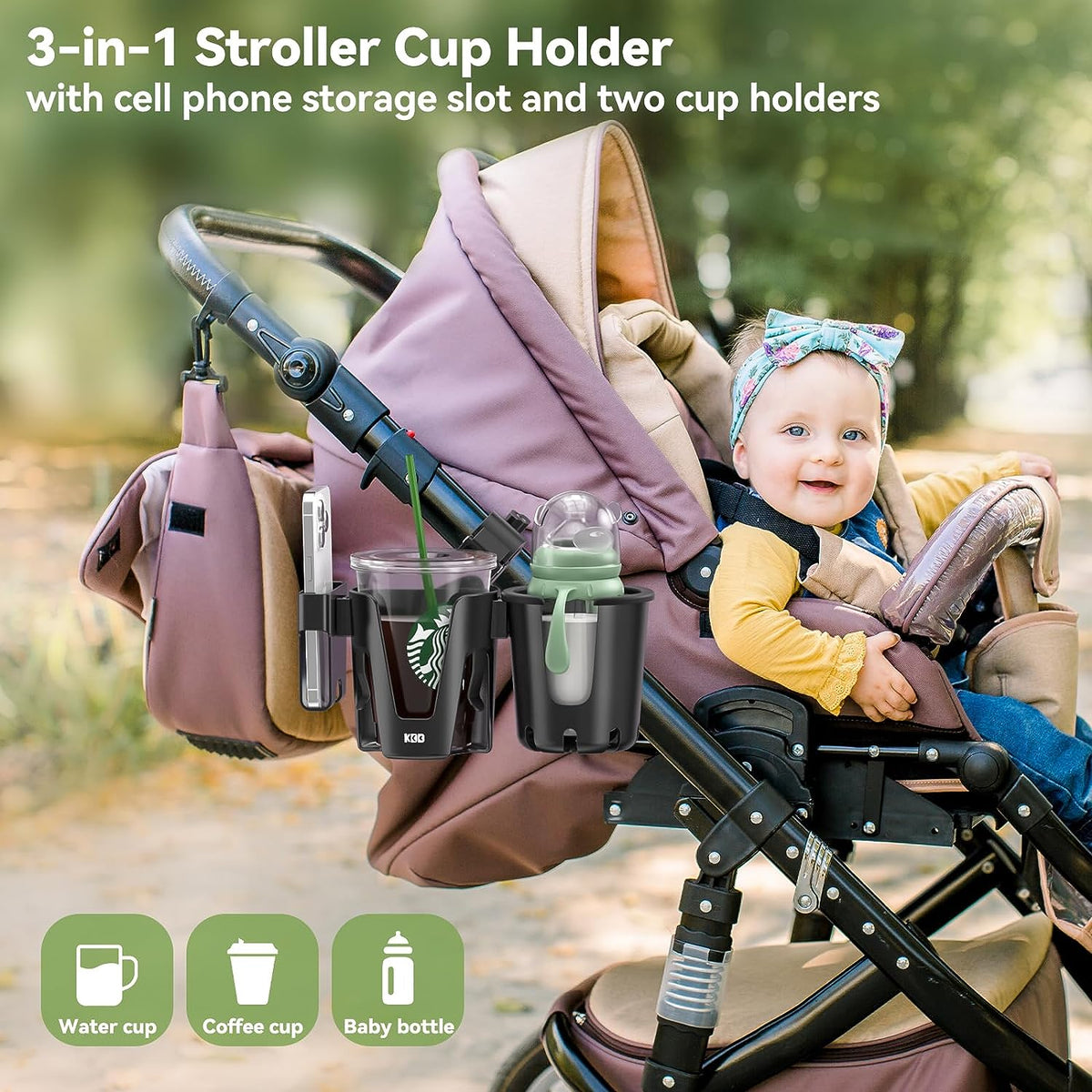 Double stroller cup holder best sale