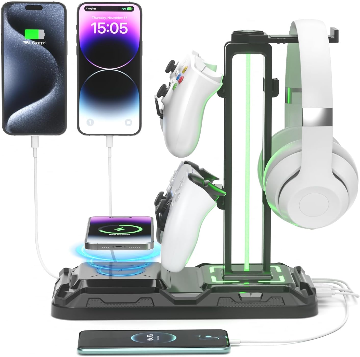 KDD Headphone & Controller Stand with Wireless Charging