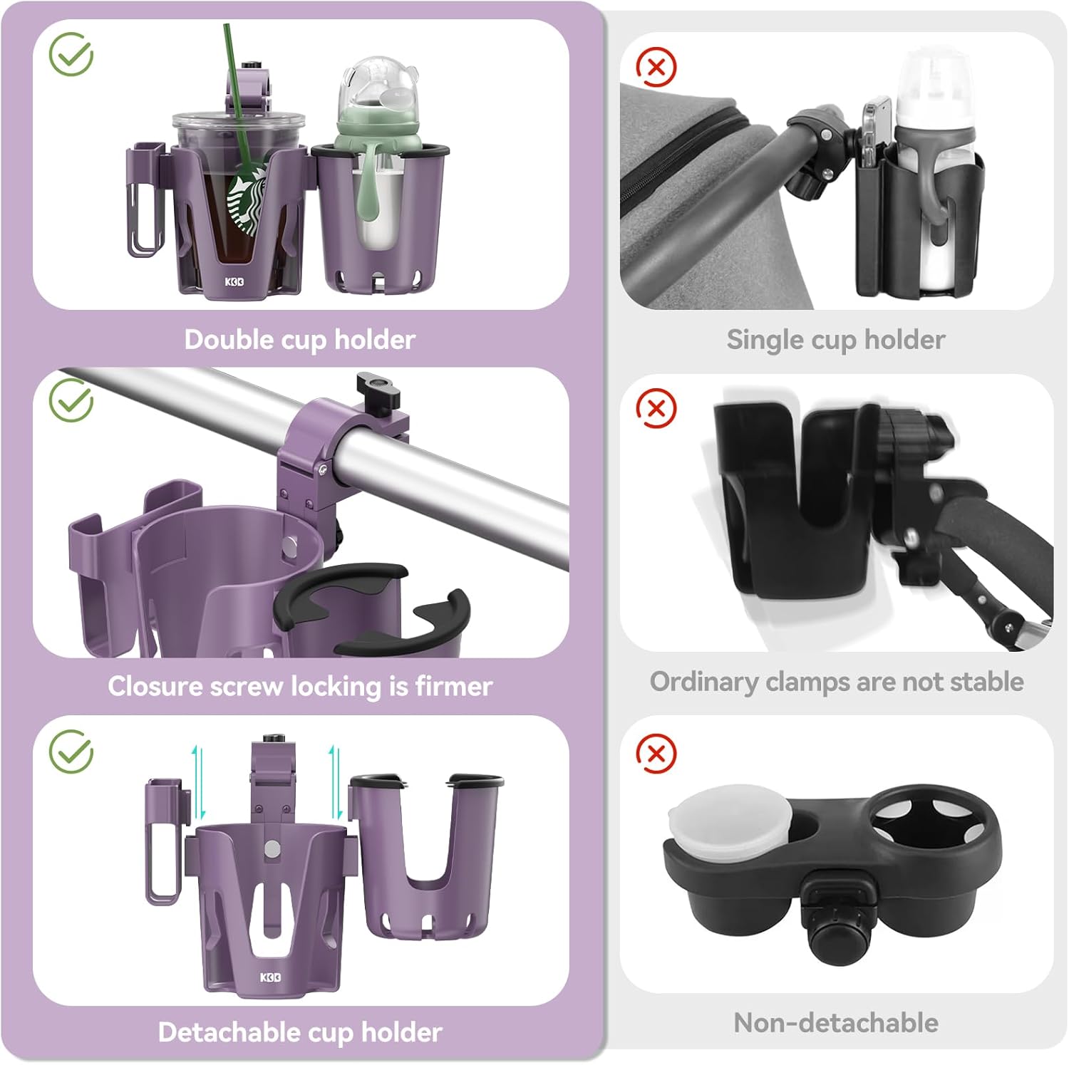 KDD Stroller Cup Holder with Phone Holder