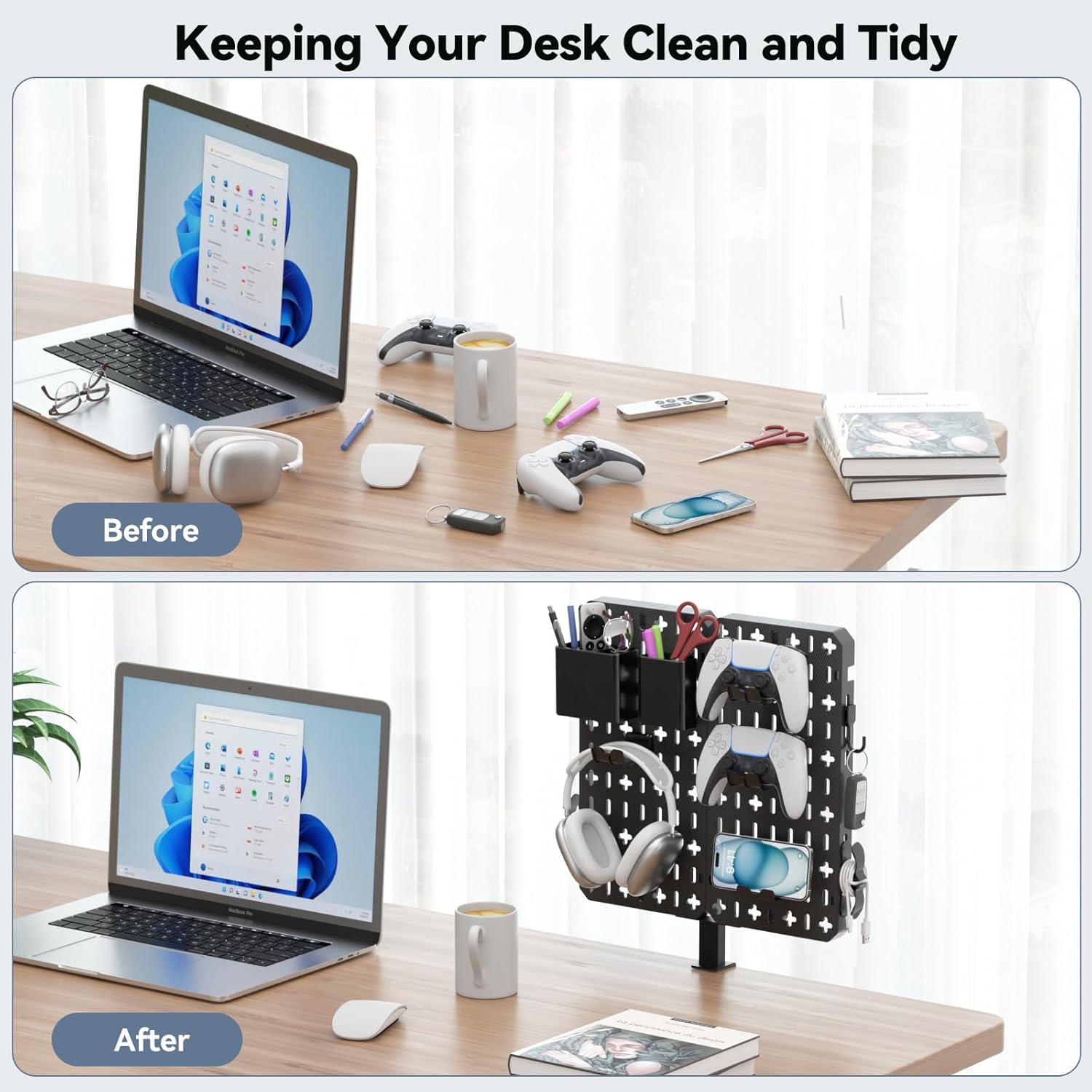 KDD 7 in 1 Clamp-on Desk Pegboard