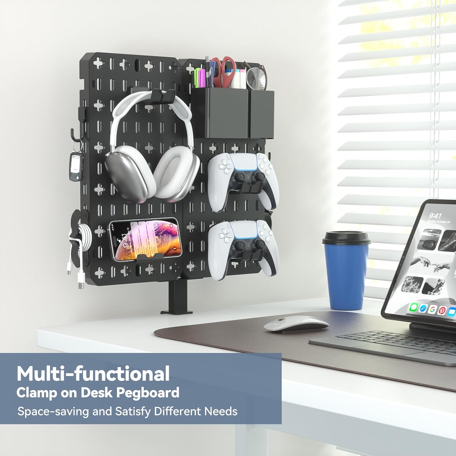 KDD 7 in 1 Clamp-on Desk Pegboard