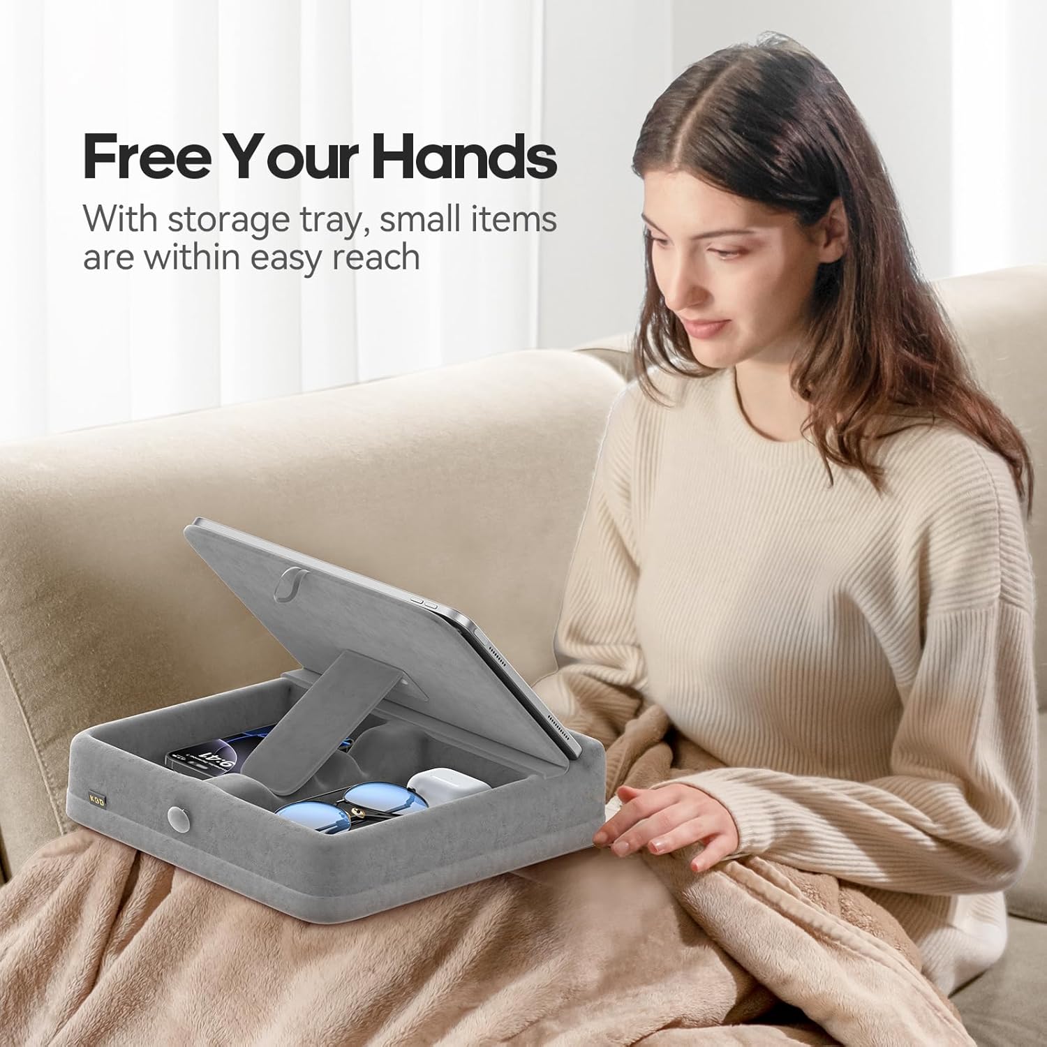 KDD Tablet Pillow Stand with Storage