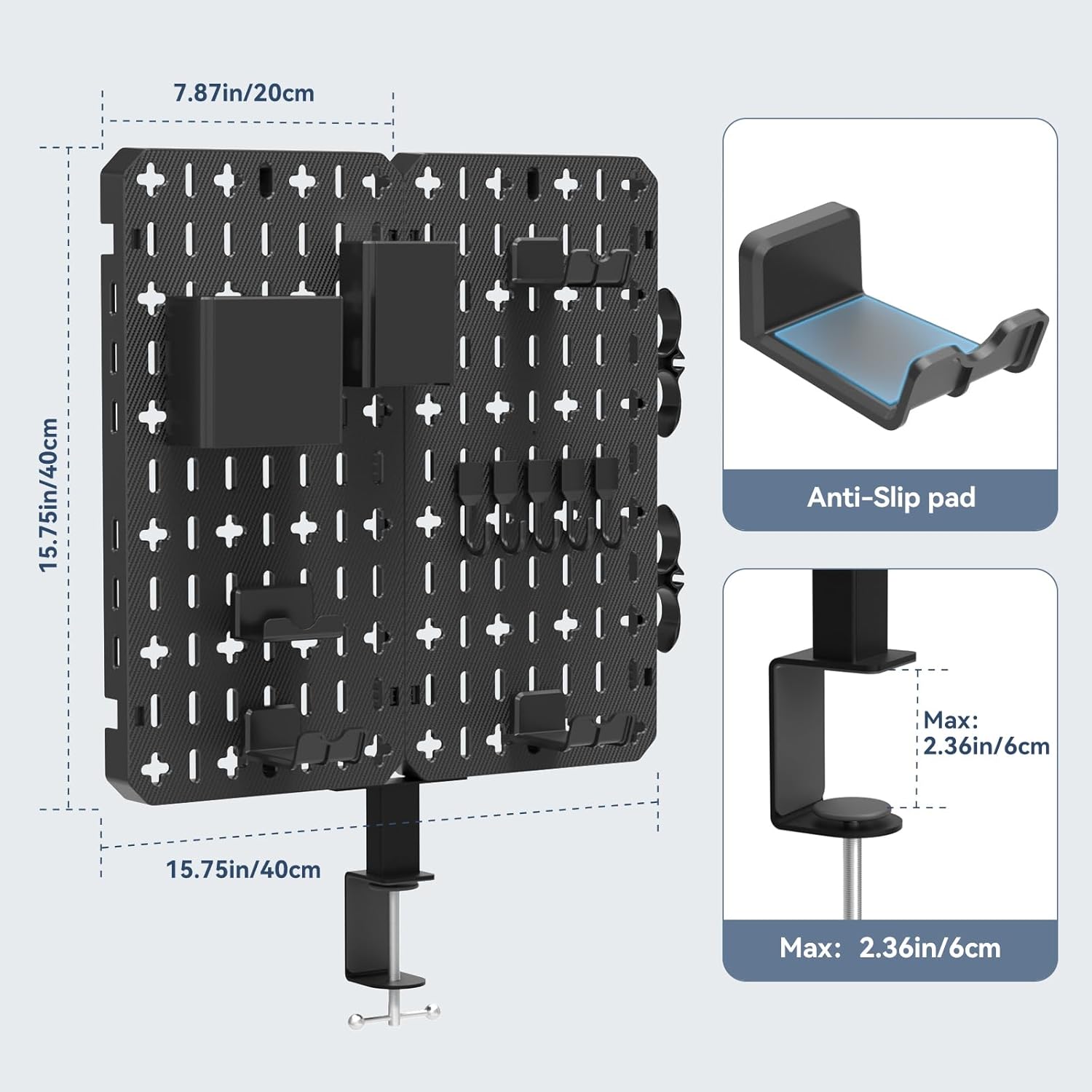 KDD 7 in 1 Clamp-on Desk Pegboard