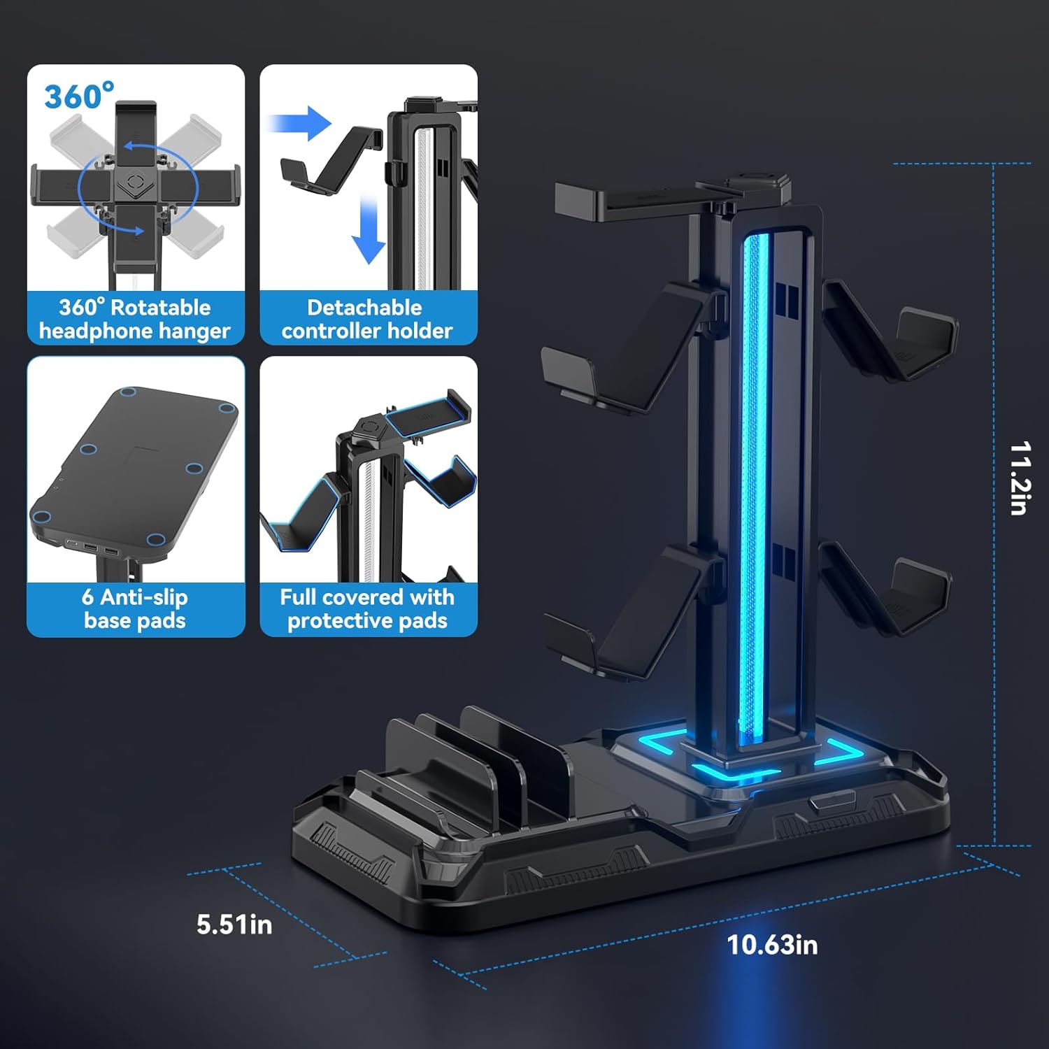 KDD Headset Stand with Charging Station