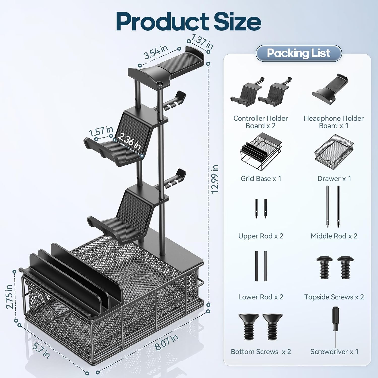 KDD Headphone Stand with Drawer