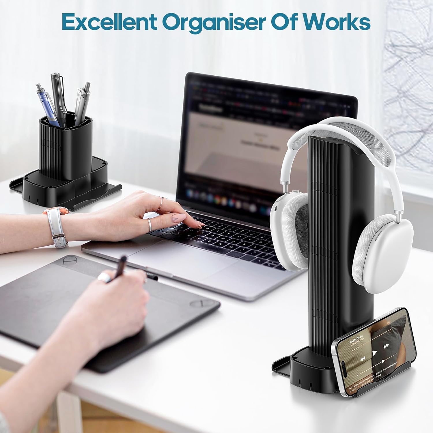 KDD Pen Holder with Headphone Hanger