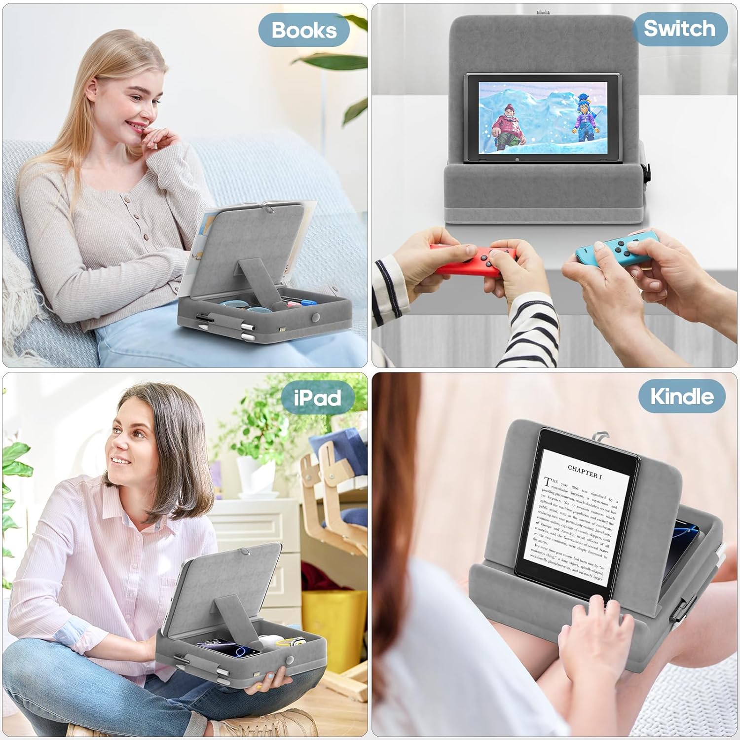 KDD Tablet Pillow Stand with Storage