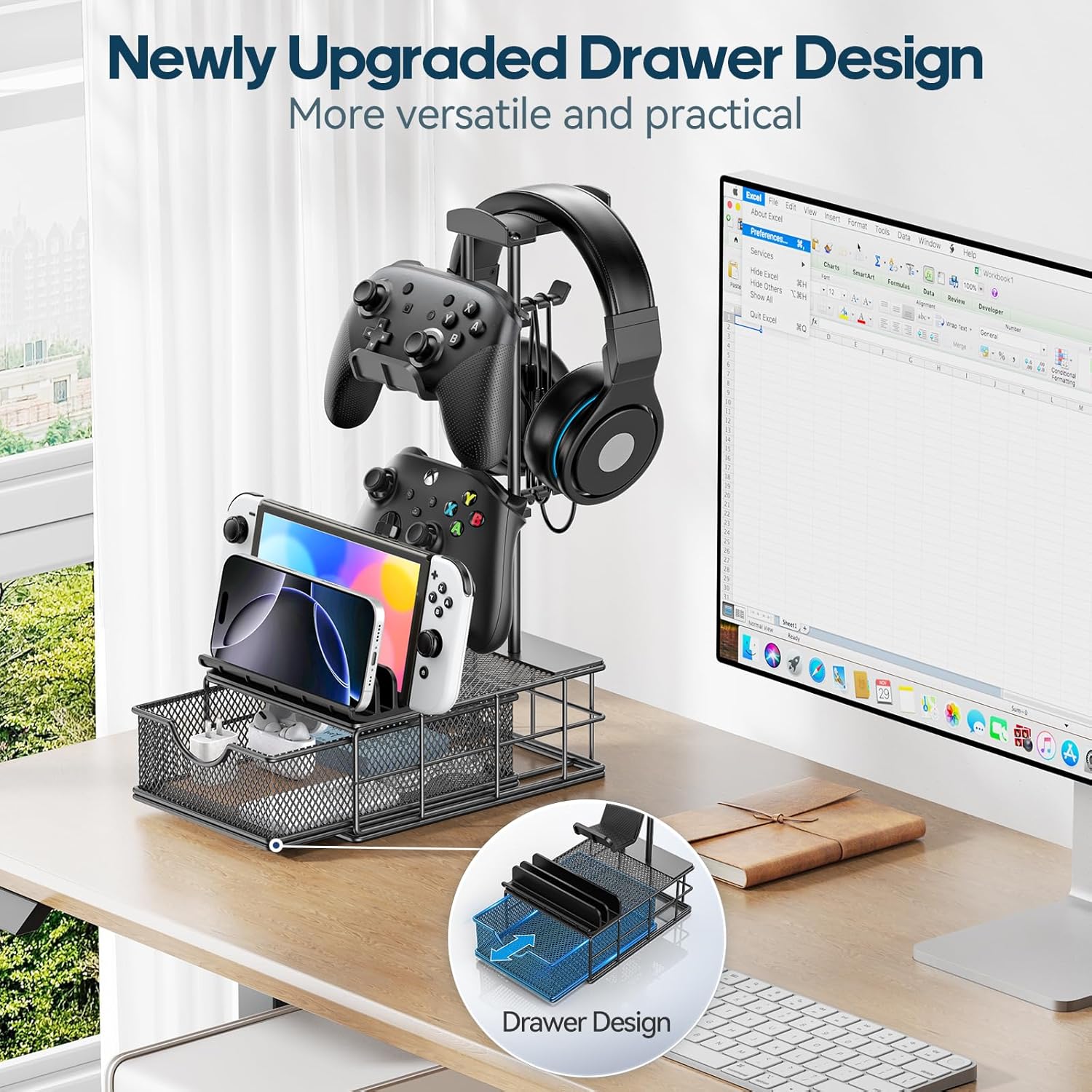 KDD Headphone Stand with Drawer