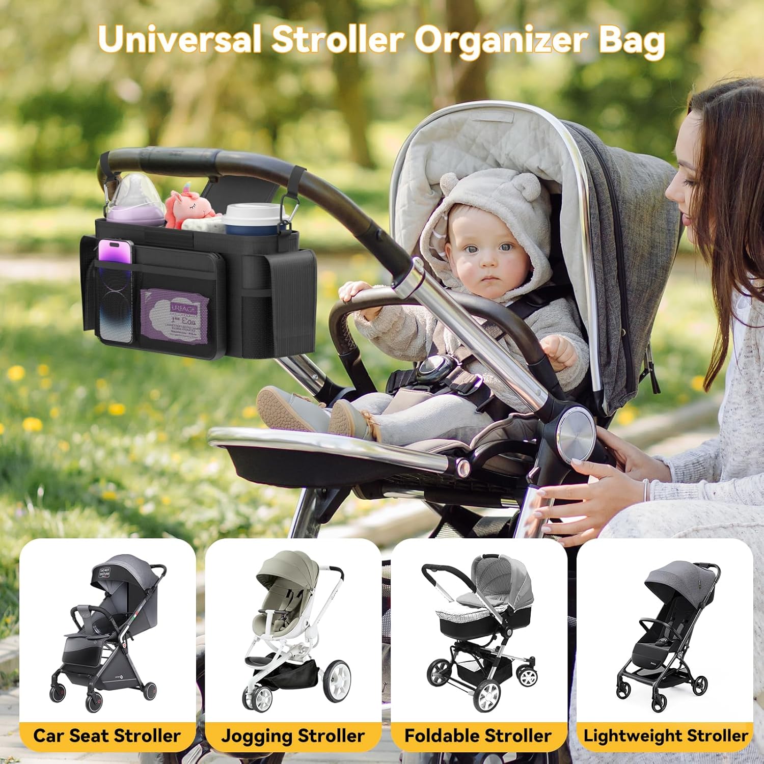 KDD Universal Stroller Organizer